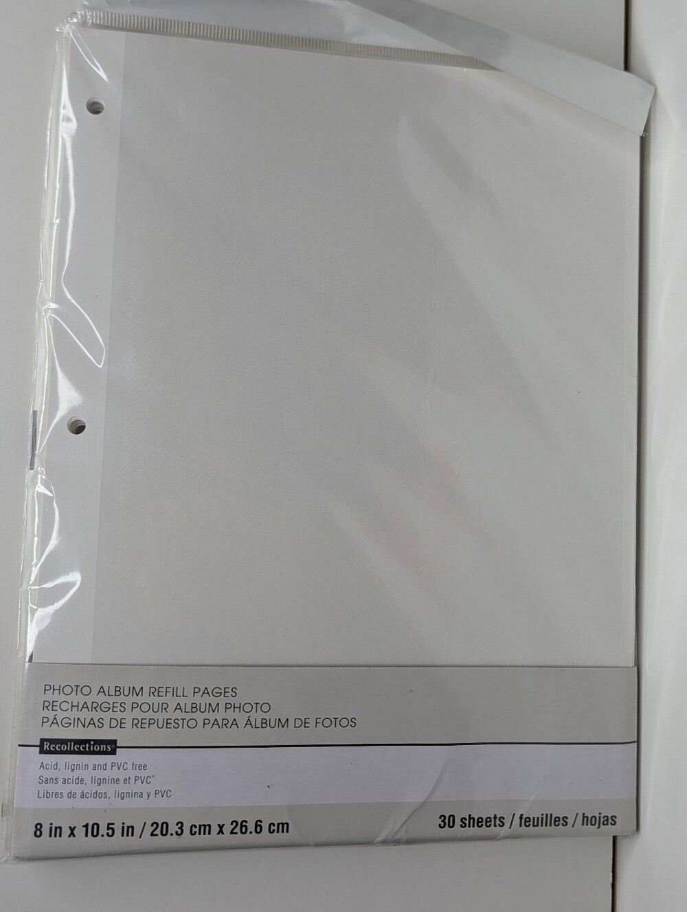 8" x 10.5" White Photo Album Refills, 30ct. by Recollections